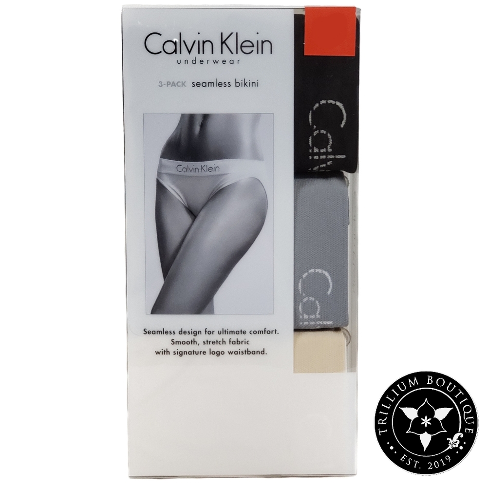 Calvin Klein Women's Seamless Bikini Underwear Panties 3 Pairs Comfortable Large